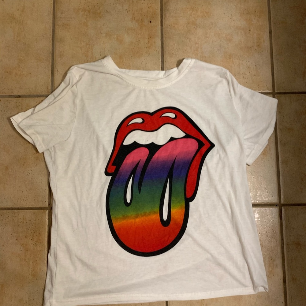 White Rolling Stones t-shirt